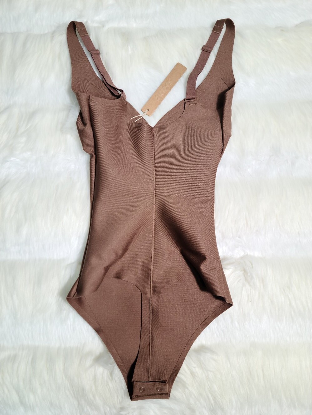 SKIMS Body Core Sculpt Thong Bodysuit Brown Jasper Women XS NEW - Picture 2 of 6